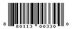 UPC barcode number 8801133003300