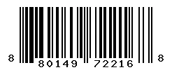 UPC 880149722168 barcode image