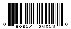 UPC barcode number 8809576260588