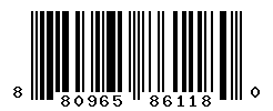 UPC barcode number 8809652861180