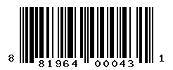 UPC barcode number 881964000431