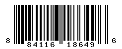 UPC barcode number 884116186496