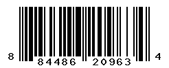 UPC barcode number 884486209634