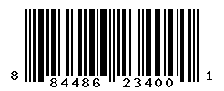 UPC barcode number 884486234001