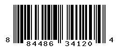 UPC barcode number 884486341204