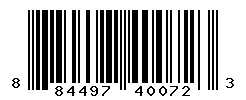UPC barcode number 884497400723