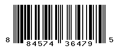 UPC barcode number 884574364795