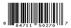 UPC barcode number 884711502707