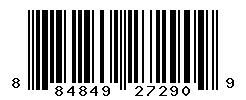 UPC barcode number 884849272909