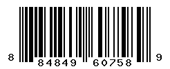 UPC barcode number 884849607589