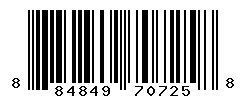 UPC barcode number 884849707258