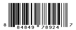 UPC barcode 884849789247