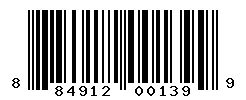 UPC barcode number 884912001399