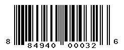 UPC barcode number 884940000326