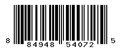 UPC barcode number 884948540725