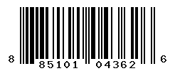 UPC barcode number 885101043626