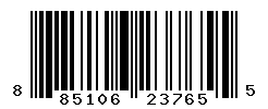 UPC barcode number 885106237655