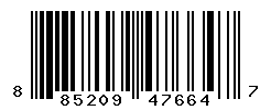 UPC barcode number 885209476647