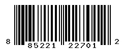UPC barcode 885221227012