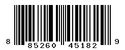 UPC barcode number 885260451829