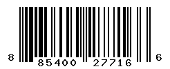 UPC barcode number 885400277166