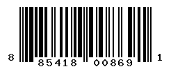 UPC barcode number 885418008691