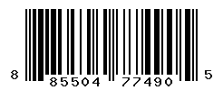 UPC barcode number 885504774905