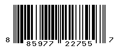UPC barcode number 885977227557