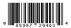 UPC barcode number 885997294034