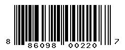 UPC barcode 886098002207