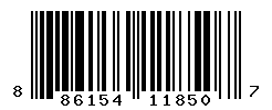 UPC barcode number 886154118507