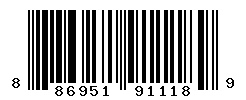 UPC barcode number 886951911189