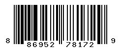 UPC barcode number 886952781729