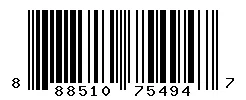 UPC barcode 888510754947