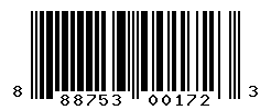 UPC barcode number 888753001723