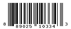 UPC barcode number 889025103343