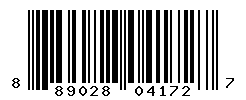 UPC barcode number 889028041727