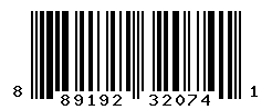 UPC barcode number 889192320741