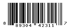 UPC barcode number 889304423117