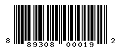 UPC barcode number 889308000192