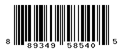 UPC barcode number 889349585405