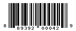 UPC barcode number 889392000429