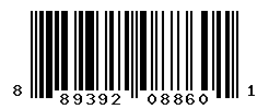 UPC barcode number 889392088601