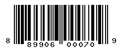 UPC barcode number 889906000709