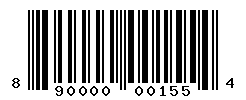 UPC barcode number 890000001554