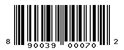 UPC barcode number 890039000702