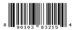 UPC barcode number 8901030832154