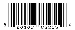 UPC barcode number 8901030832550