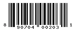 UPC barcode 890704002031
