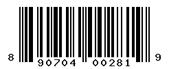 UPC barcode number 890704002819